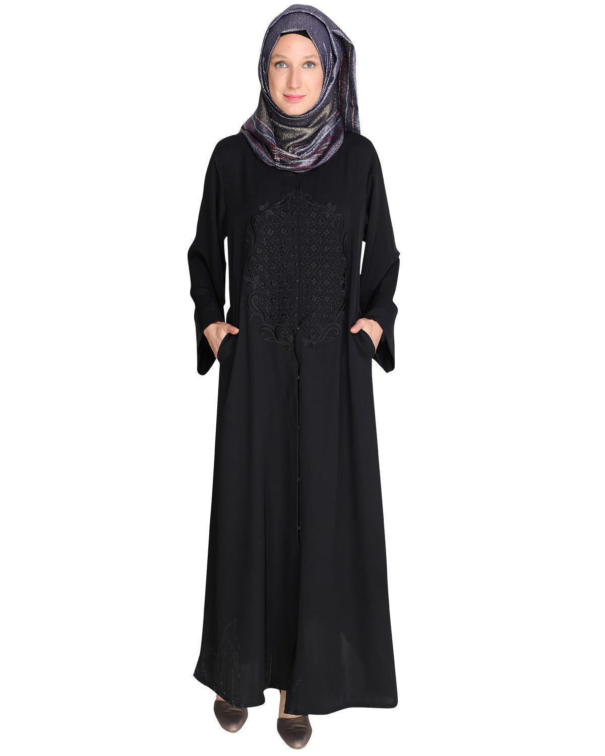 Modish Black Dubai Style Abaya Black