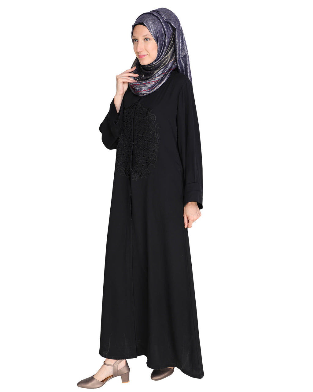 Modish Black Dubai Style Abaya Black