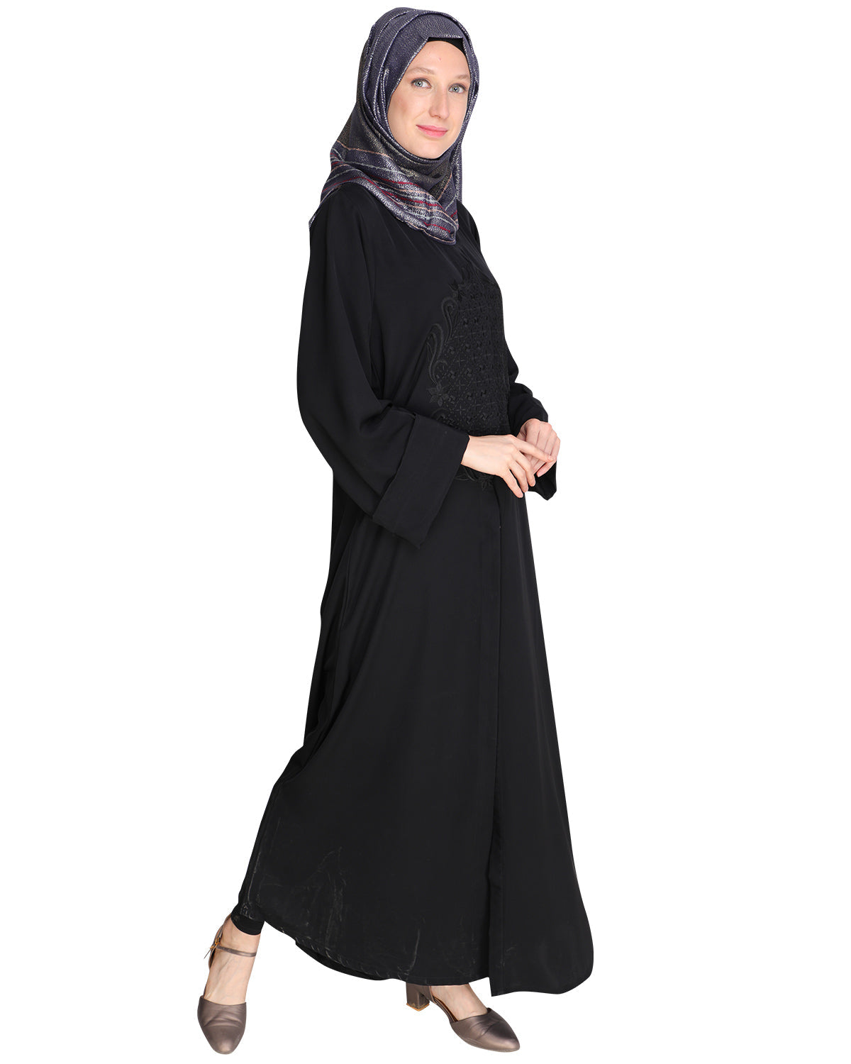Modish Black Dubai Style Abaya Black