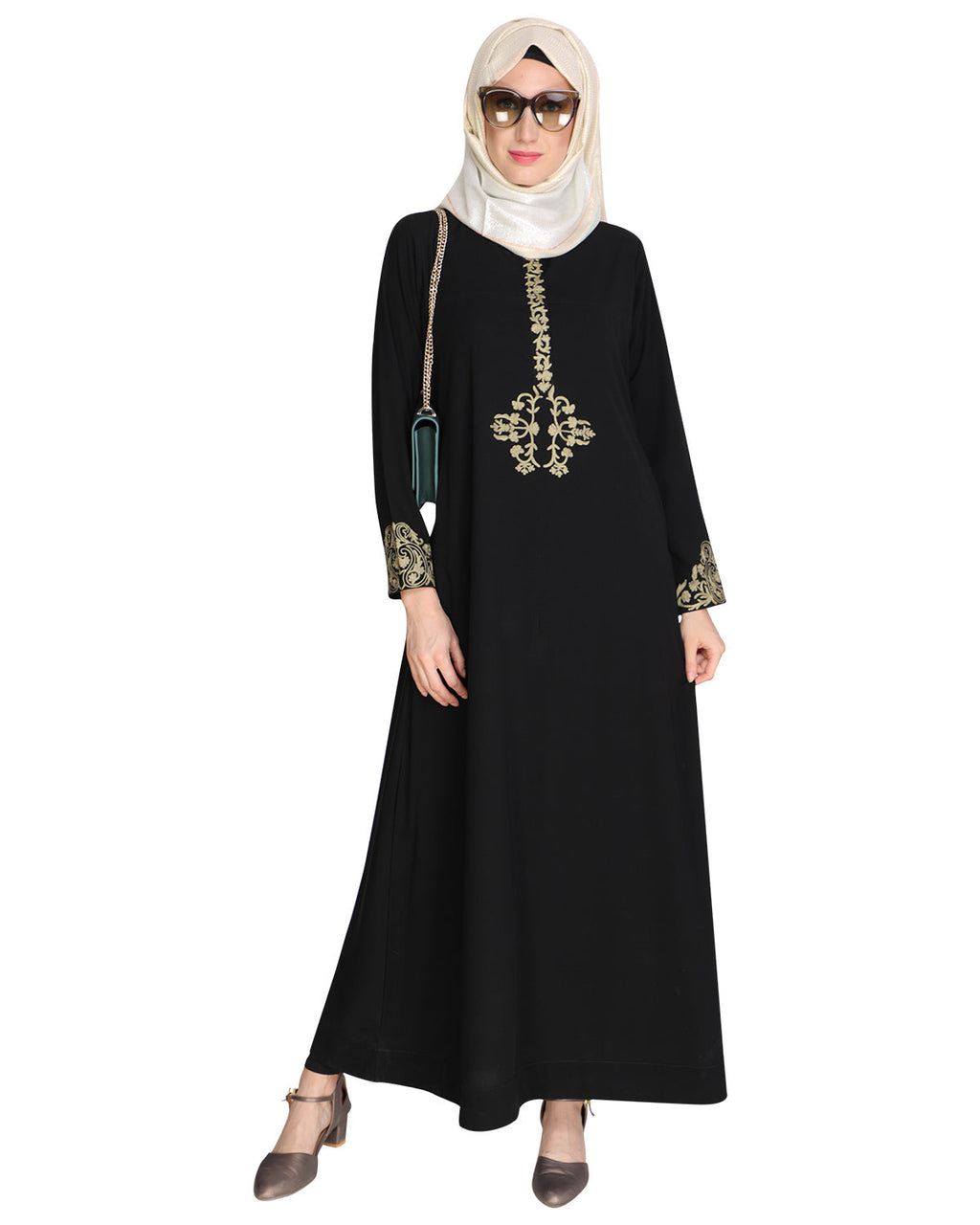 Persian Embroidered Abaya Black