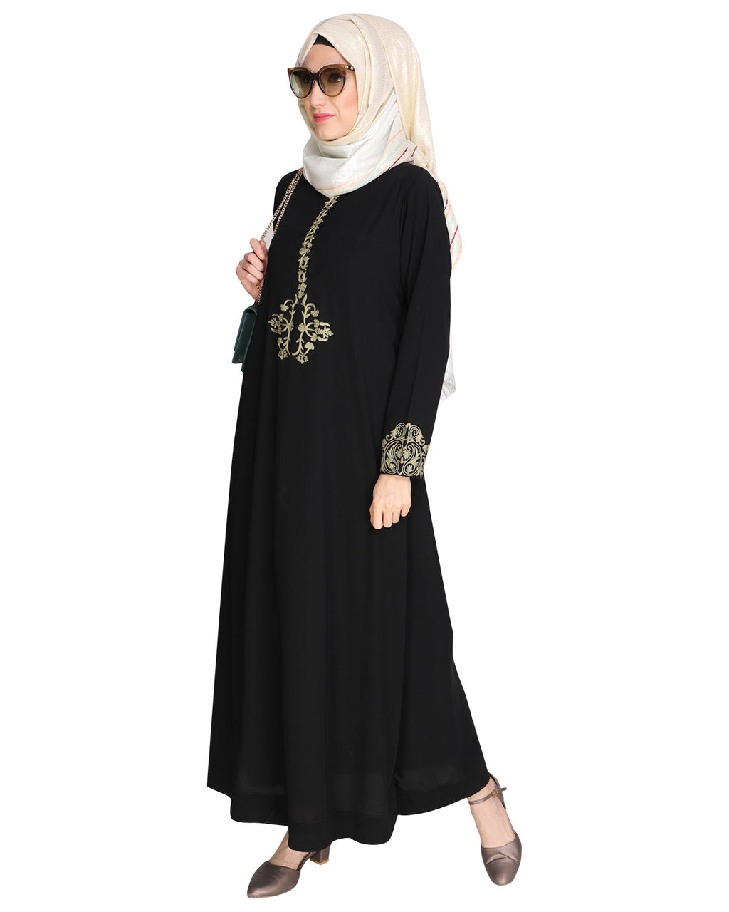 Persian Embroidered Abaya Black