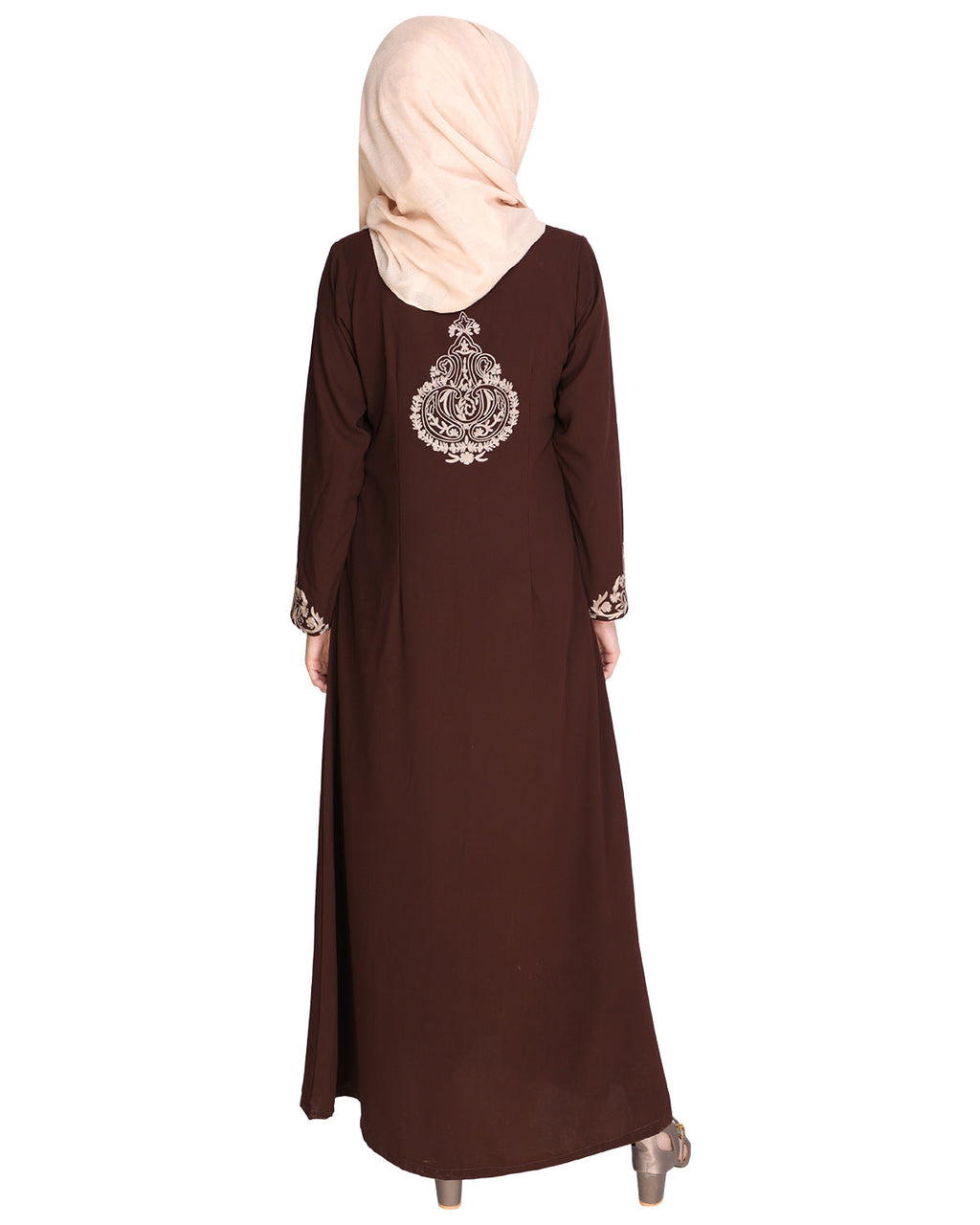 Persian Embroidered Abaya Brown