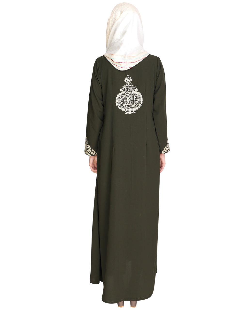 Persian Embroidered Abaya OLIVE GREEN