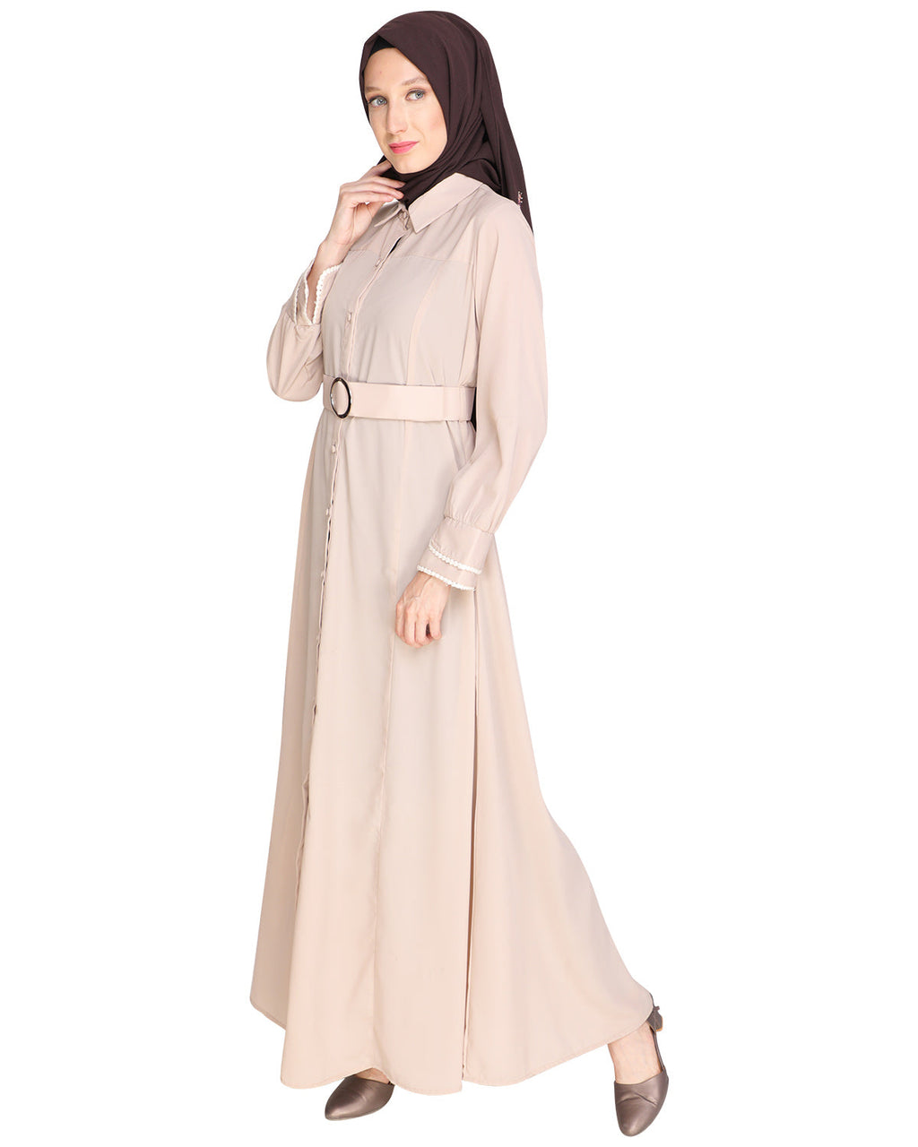 Shirt Style Maxi Dress Purple