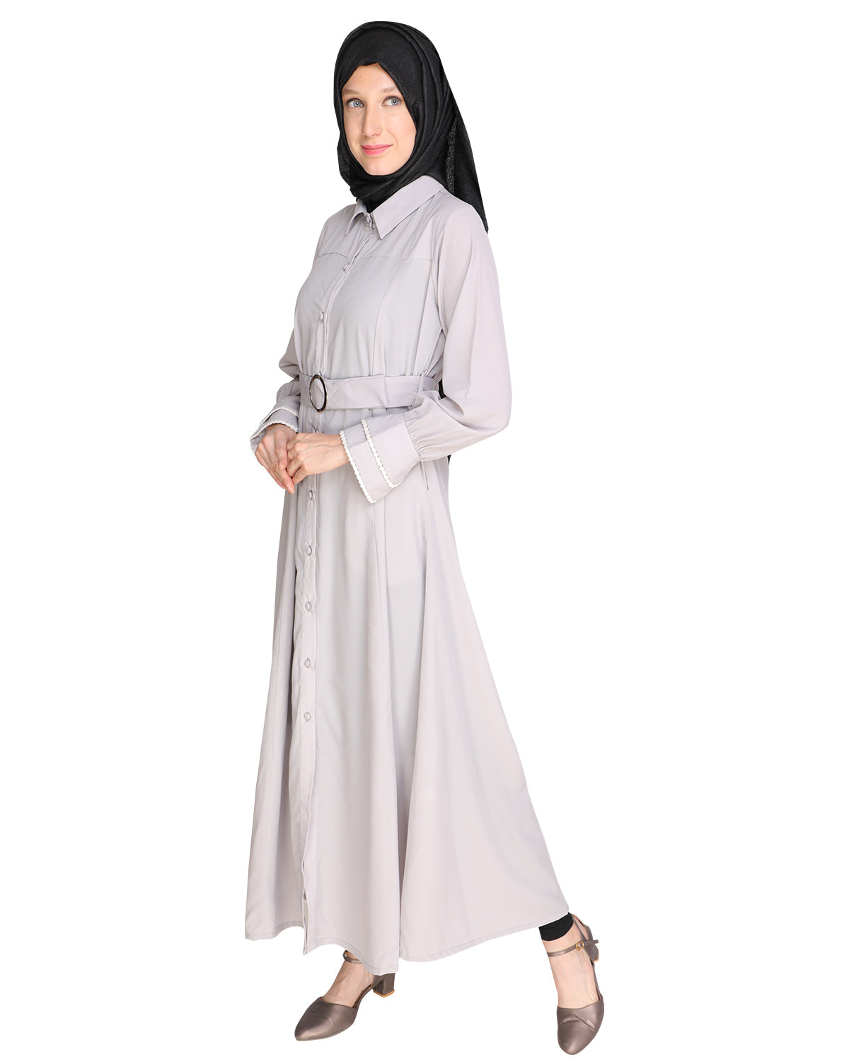 Shirt Style Maxi Dress Black