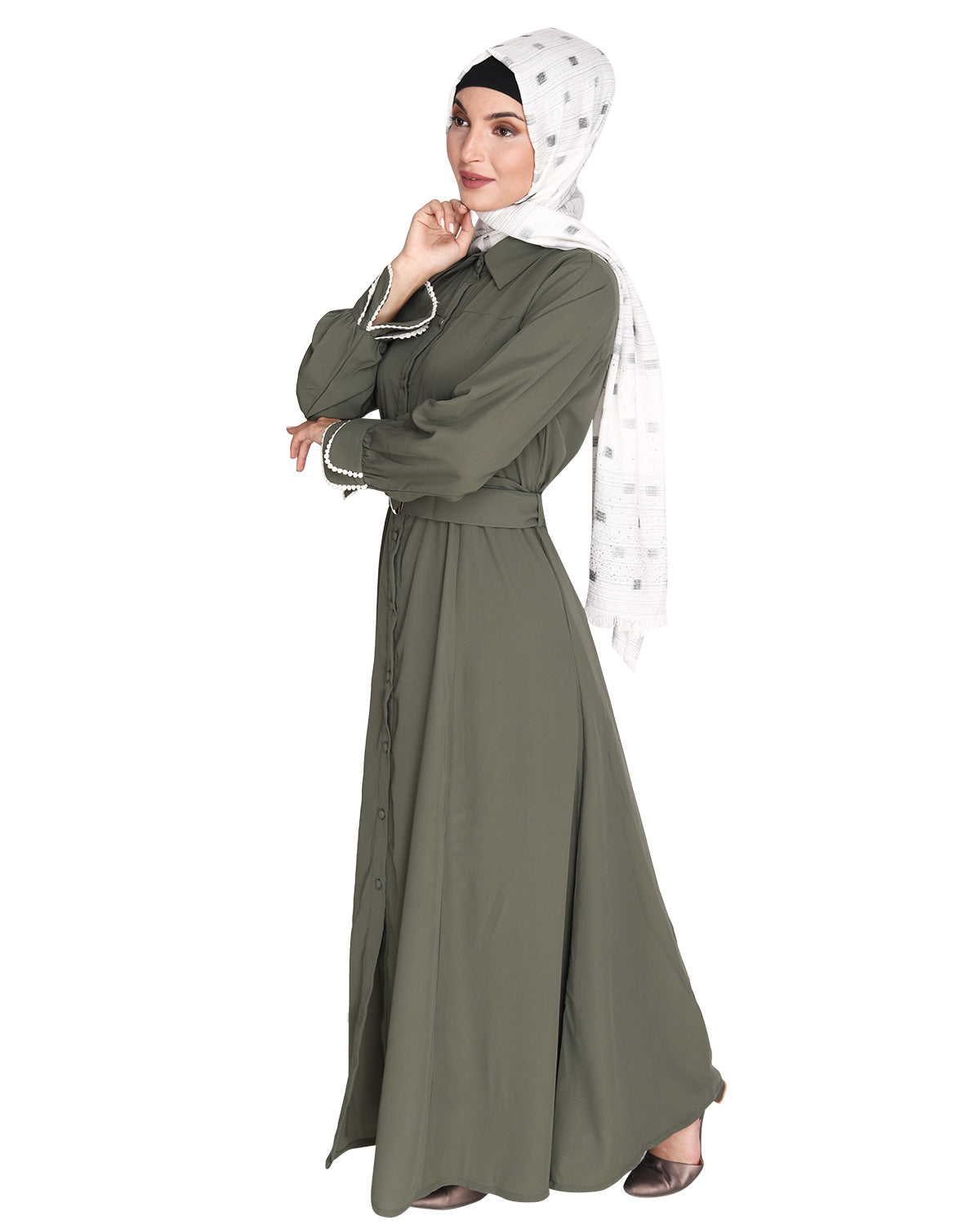 Shirt Style Maxi Dress Blue