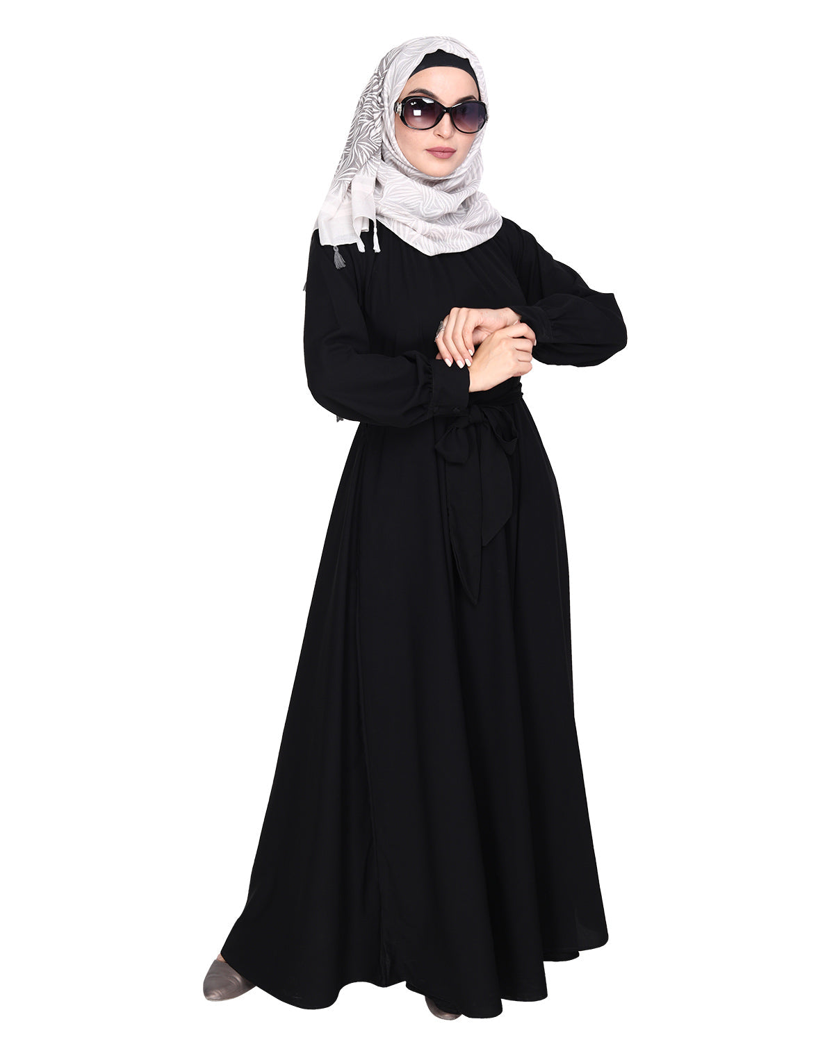 Gathered Neck Maxi Dress Black