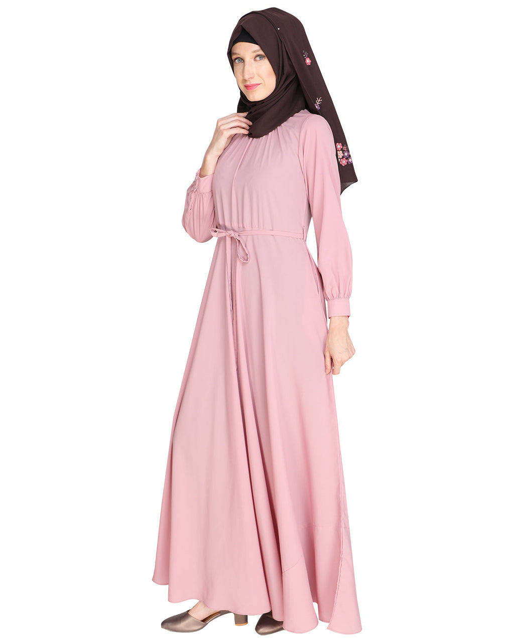 Gathered Neck Maxi Dress Black