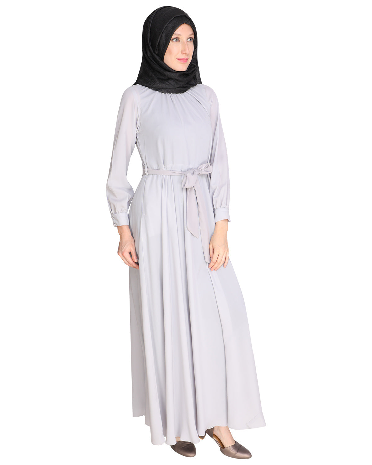 Gathered Neck Maxi Dress Green