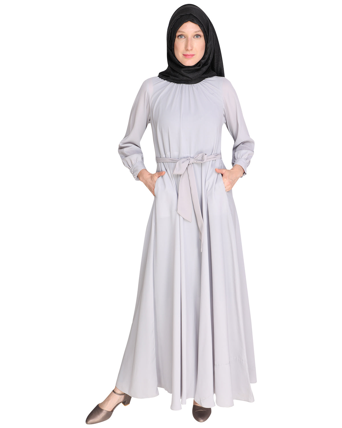 Gathered Neck Maxi Dress Green