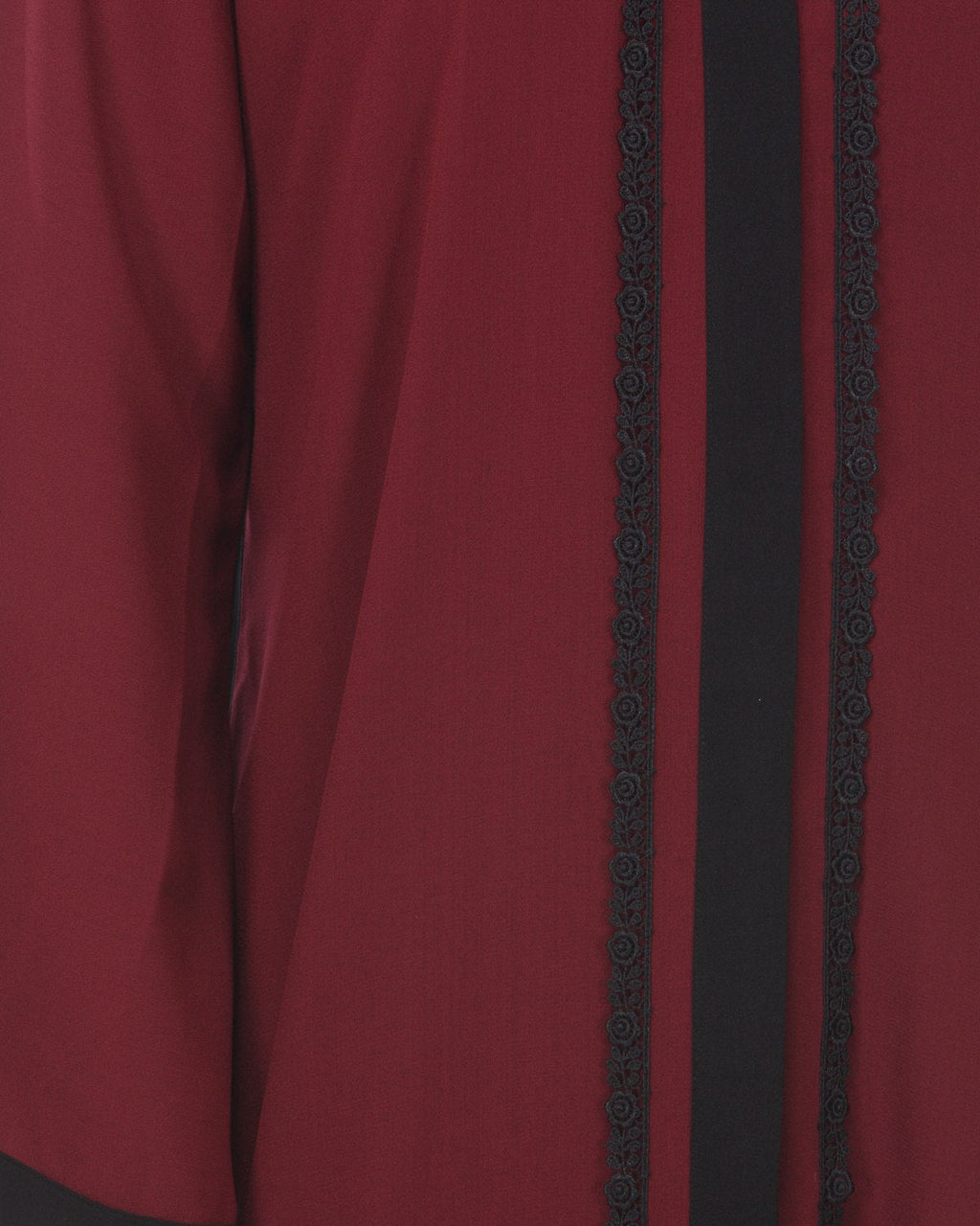 Casual Abaya Black & Maroon