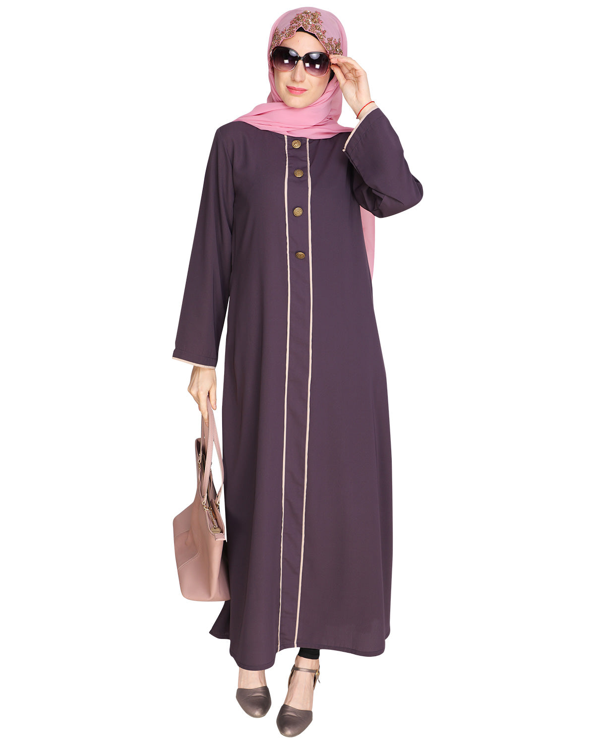 Sleek Dark Abaya Purple