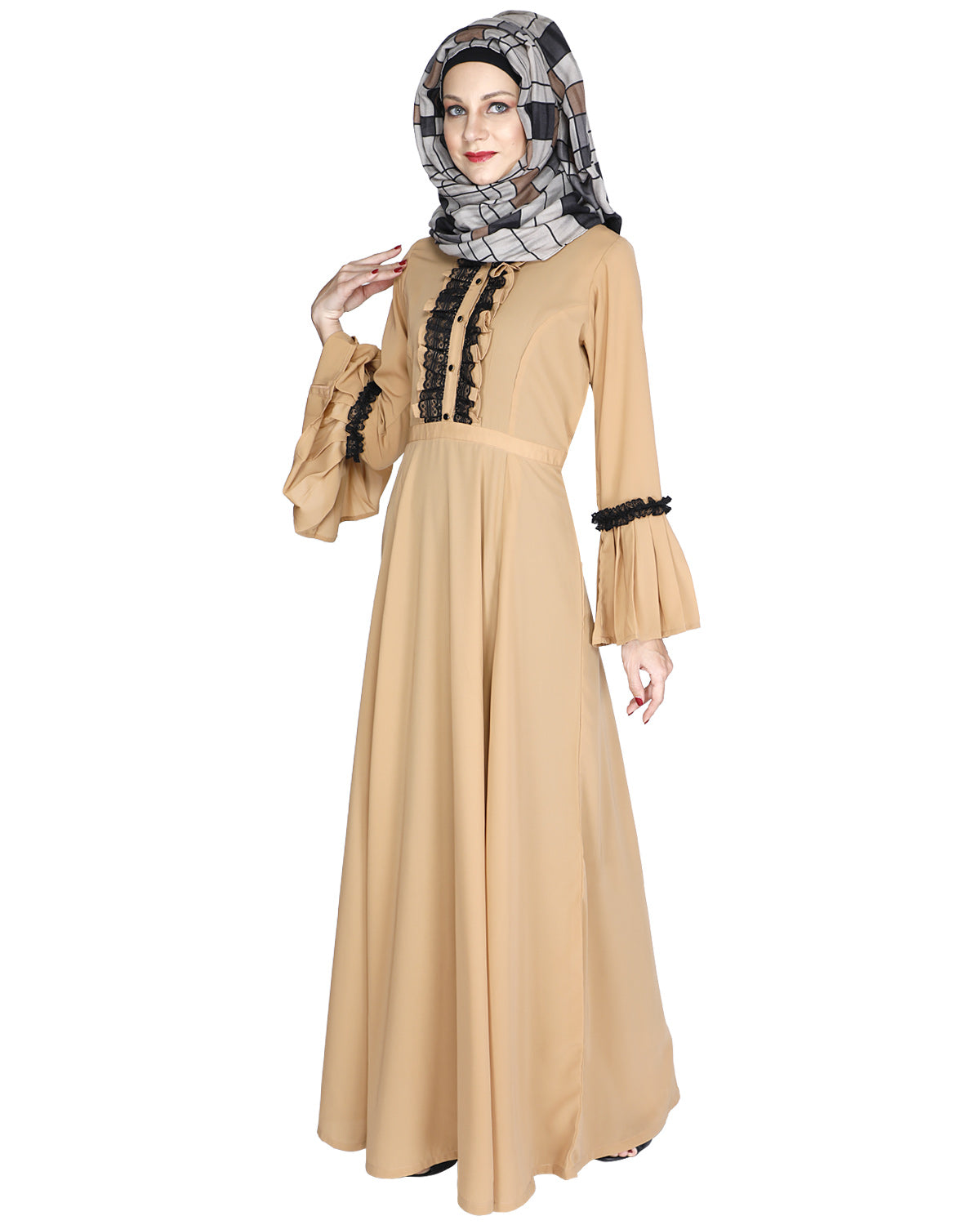 Fairy Frill Abaya Brown
