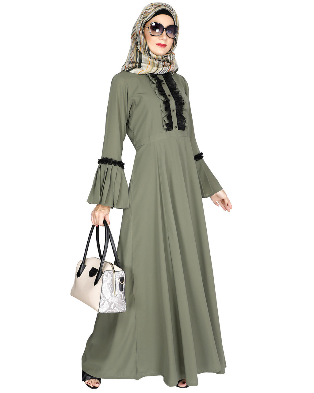 Fairy Frill Abaya Mint