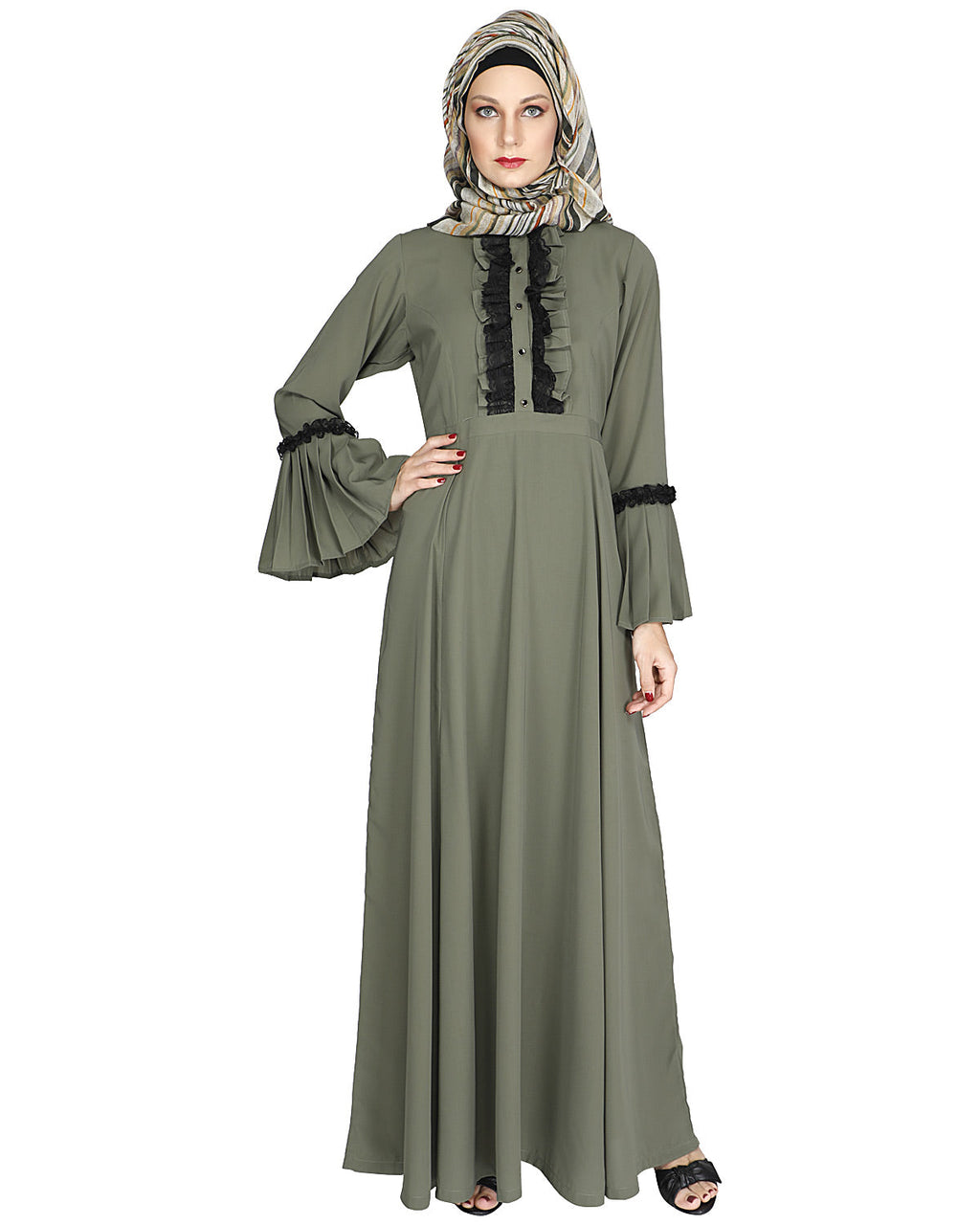 Fairy Frill Abaya Mint