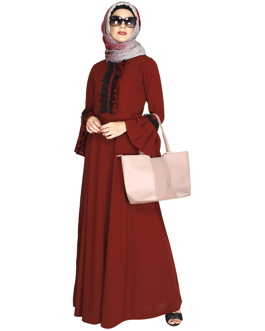 Fairy Frill Abaya Wine