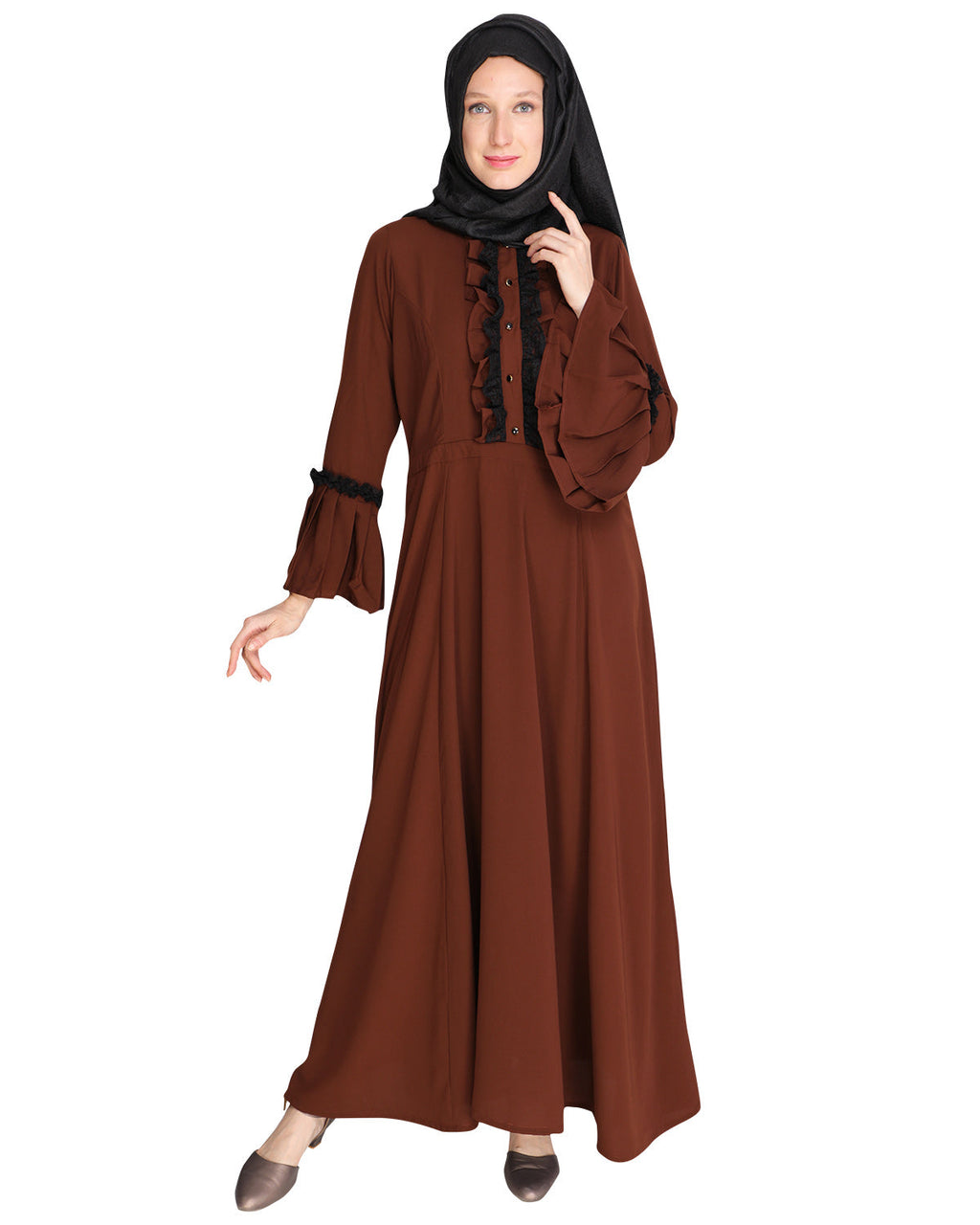 Fairy Frill Abaya Bottle Green