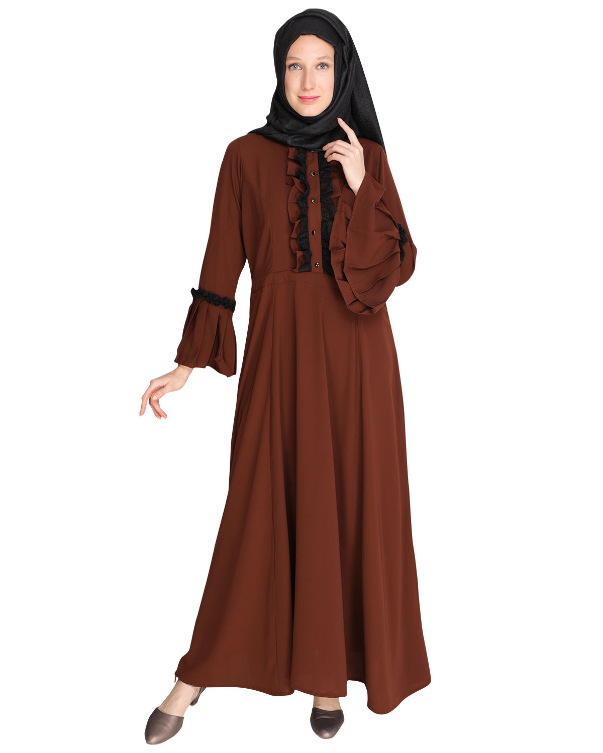 Fairy Frill Abaya Bottle Green