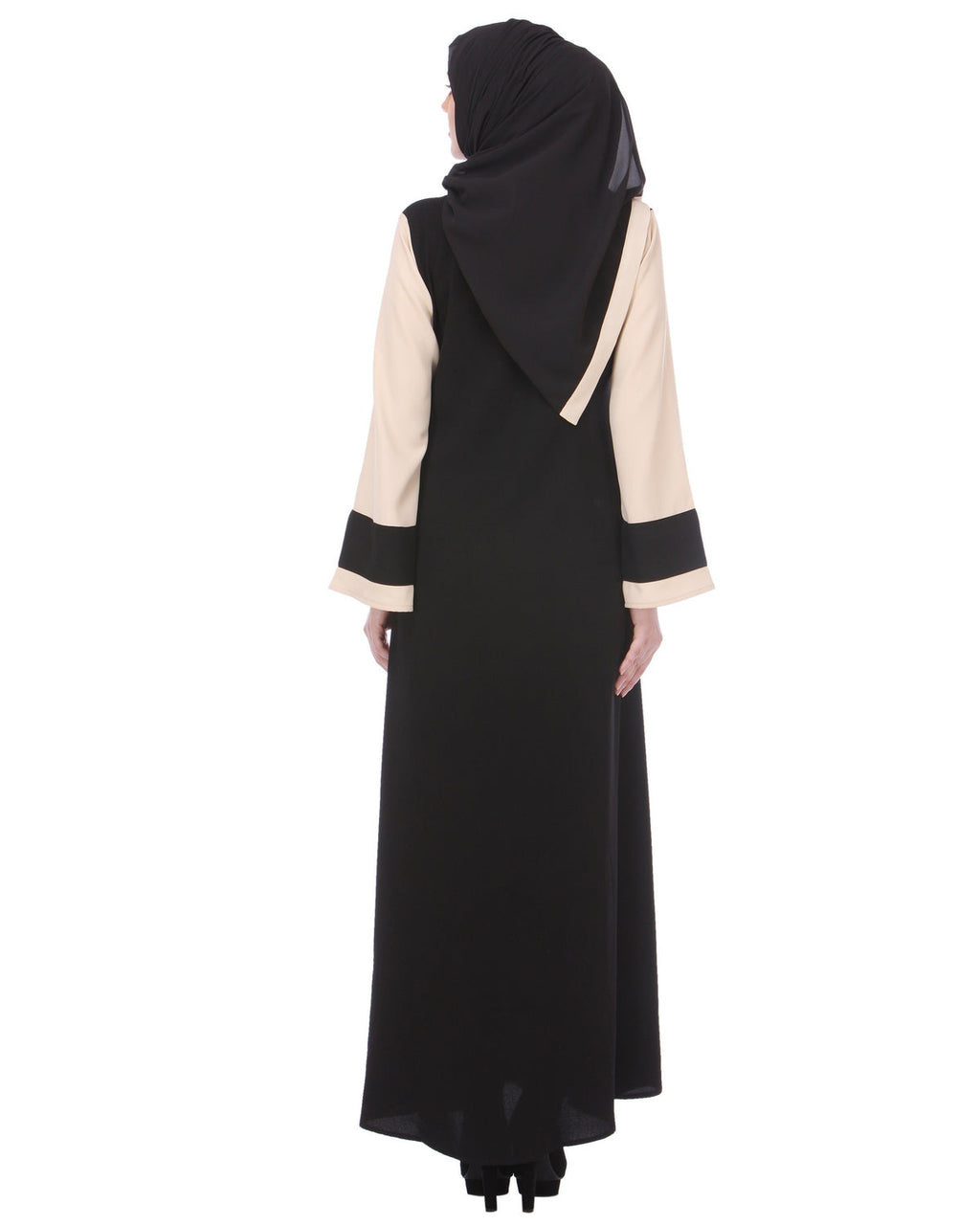 Bell-sleeved Abaya Black
