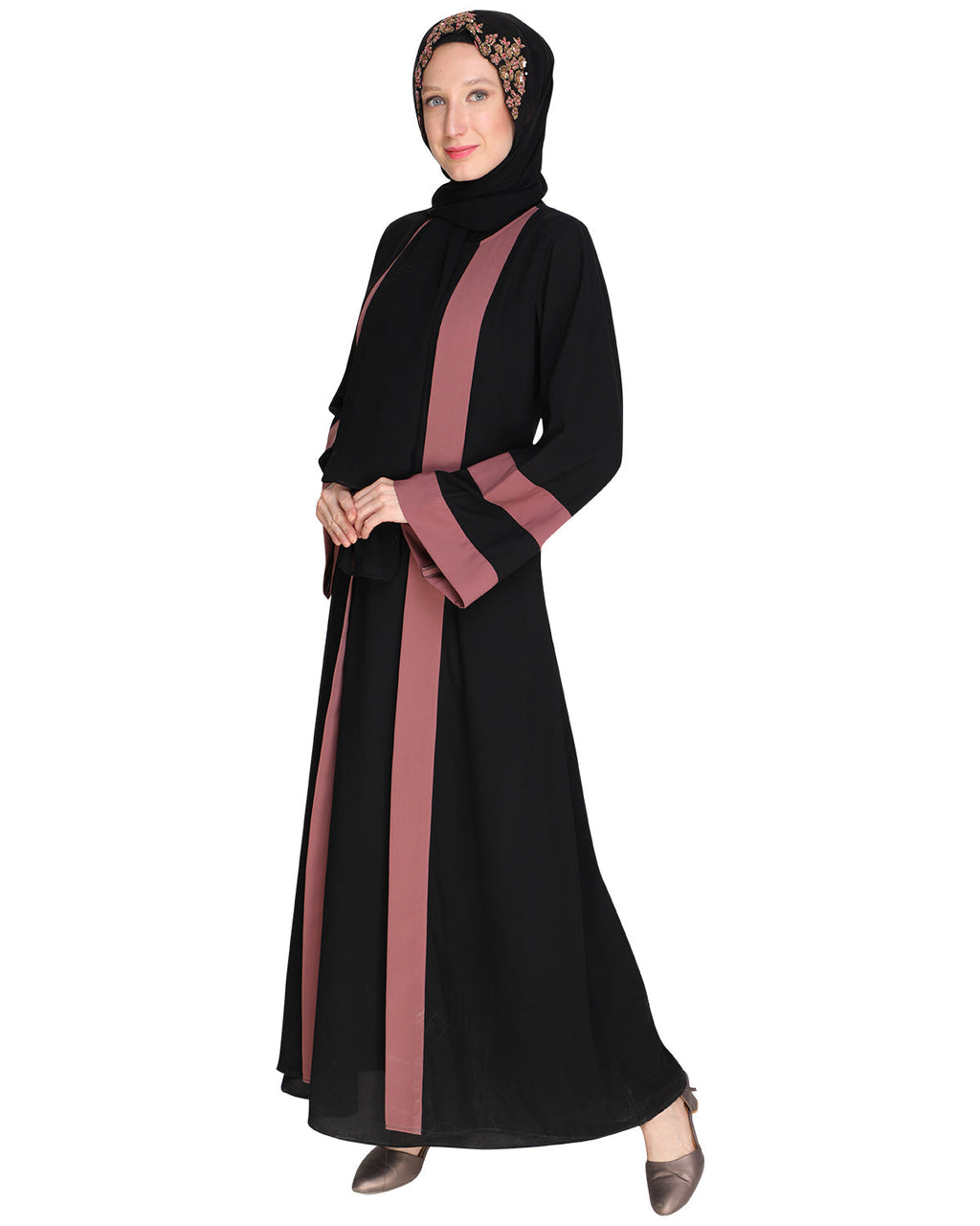 Contemporary Anchor Abaya Black