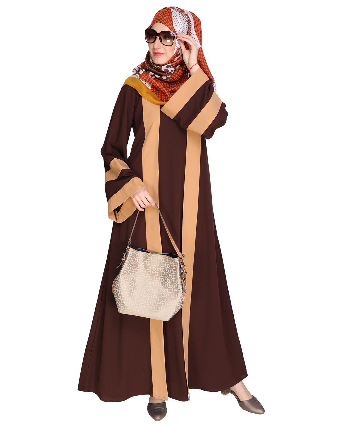 Contemporary Anchor Abaya Brown