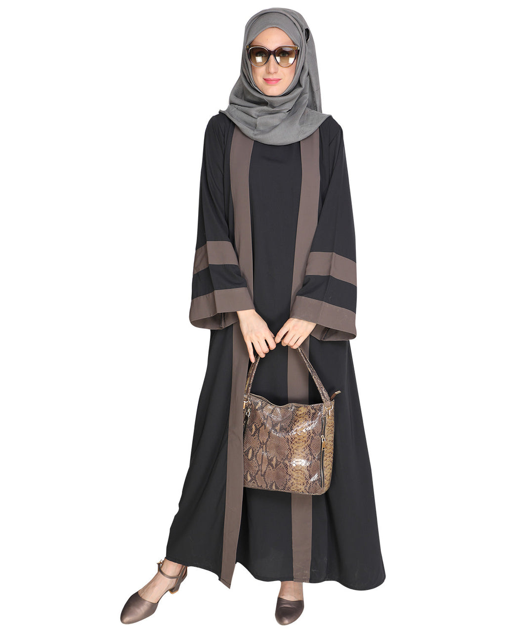 Contemporary Anchor Abaya Grey