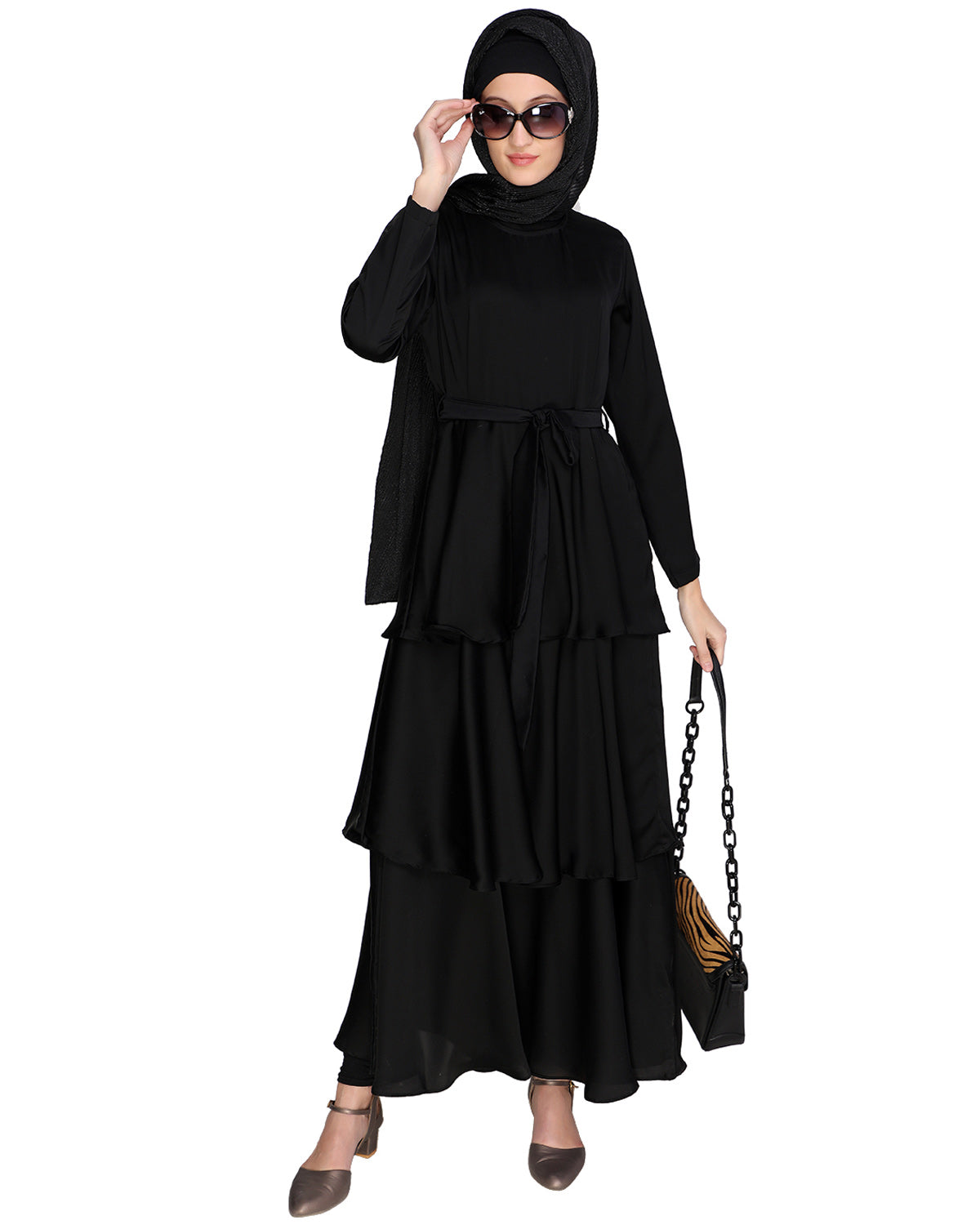 Layered Maxi Dress Black