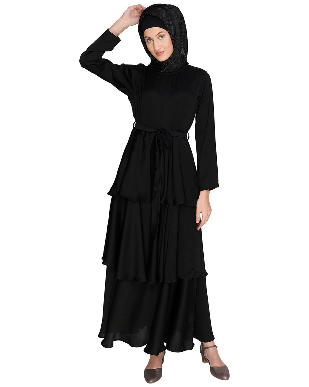 Layered Maxi Dress Black