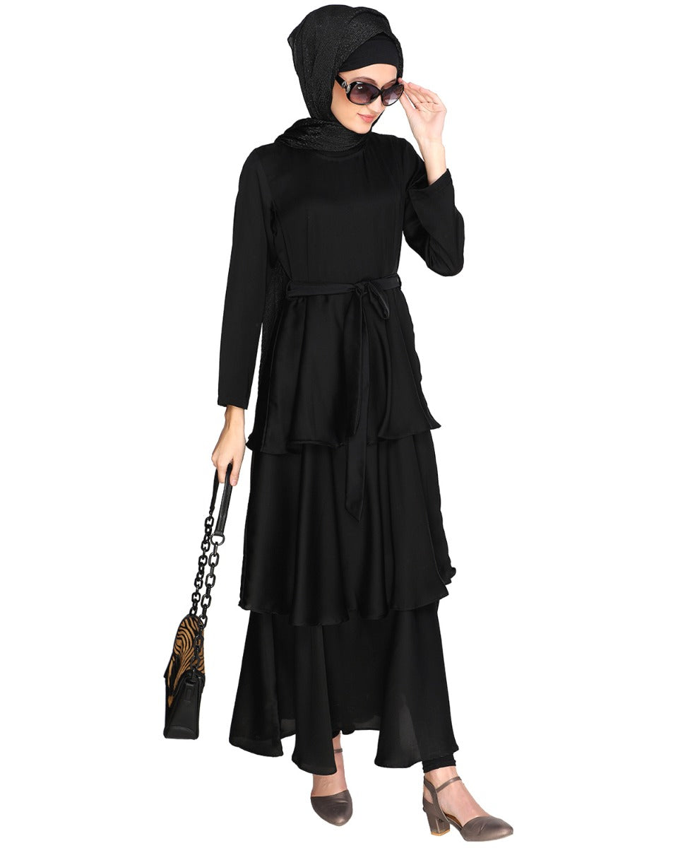 Layered Maxi Dress Black