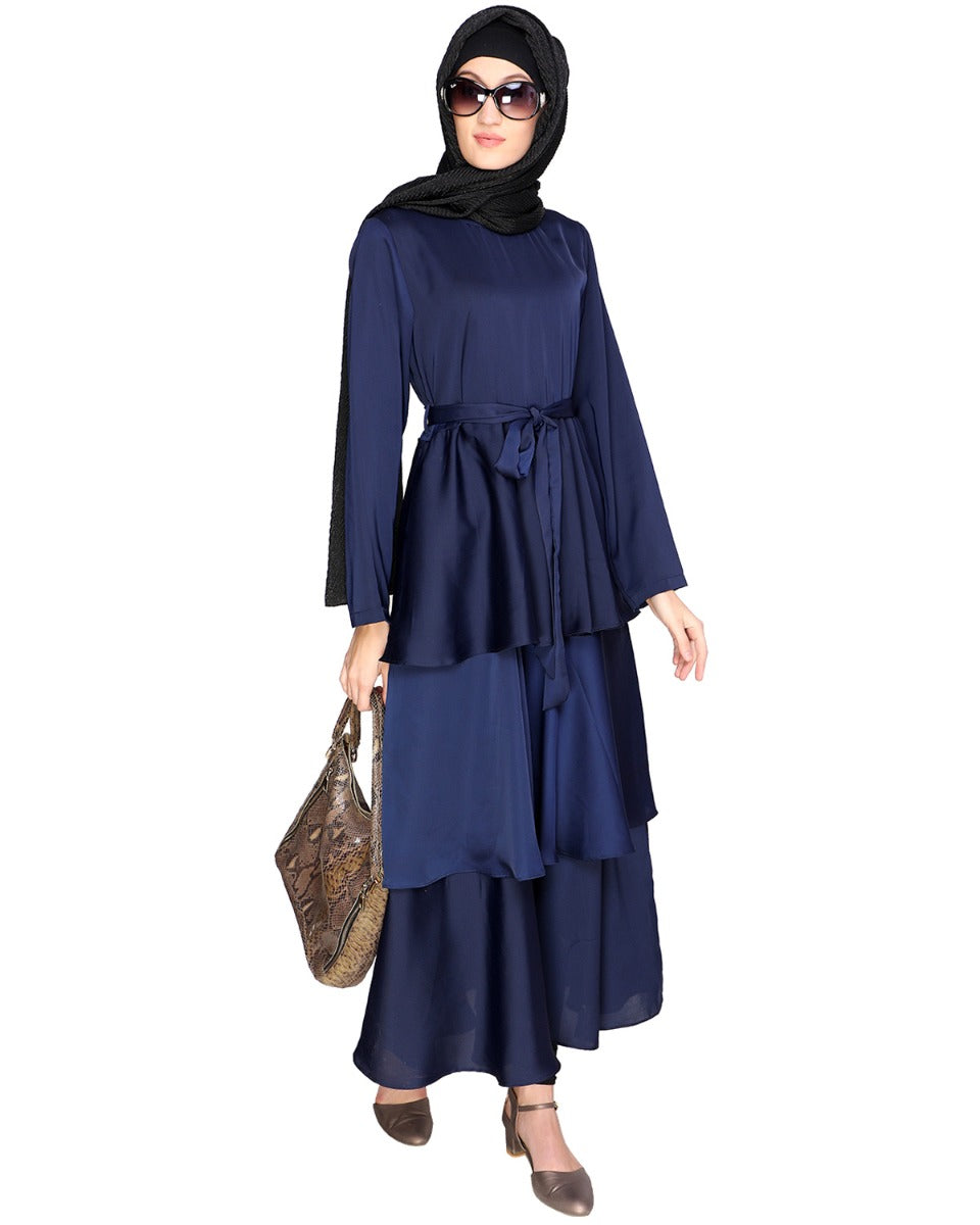 Layered Maxi Dress Blue