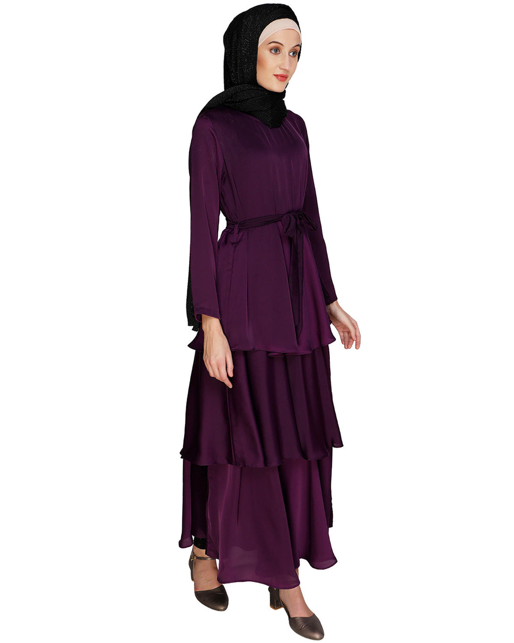 Layered Maxi Dress Purple