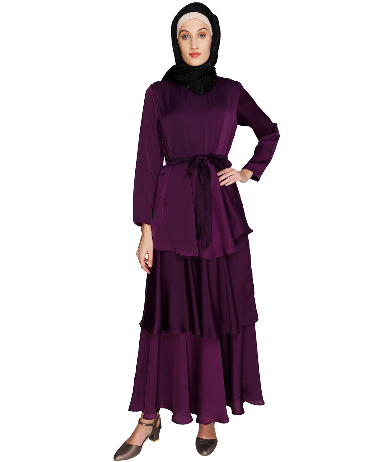 Layered Maxi Dress Purple