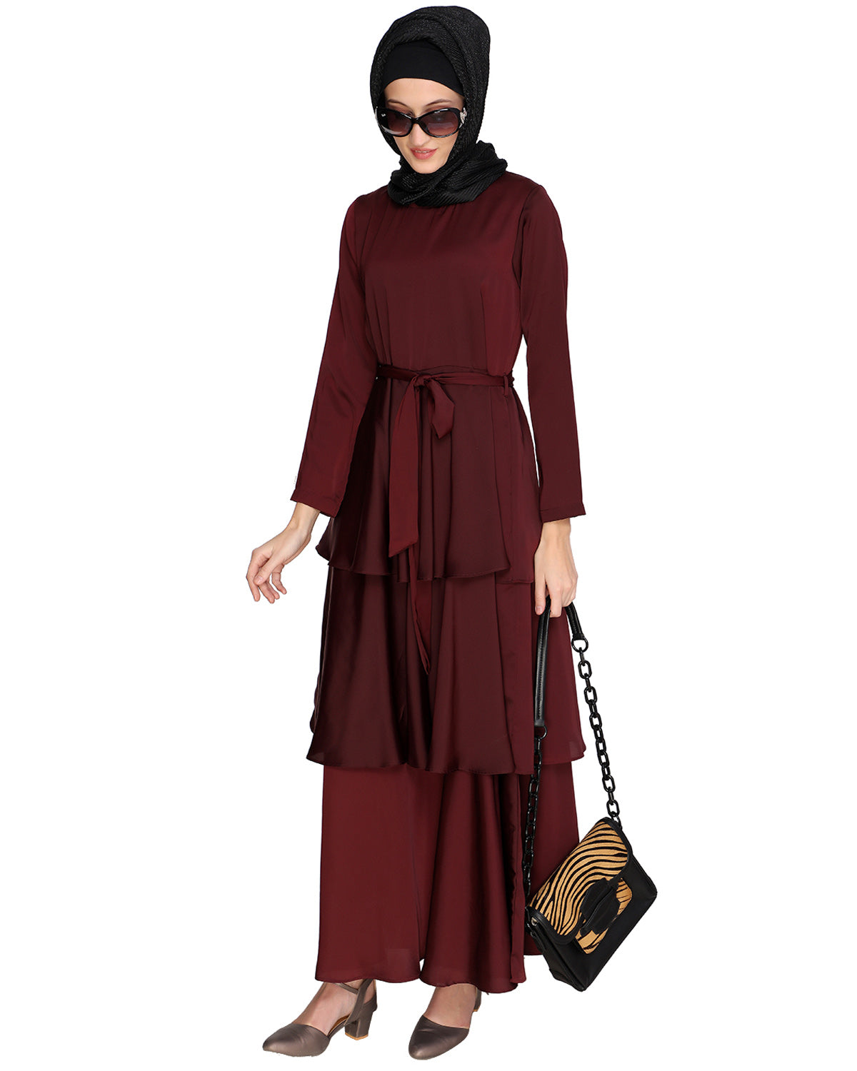Layered Maxi Dress Wine