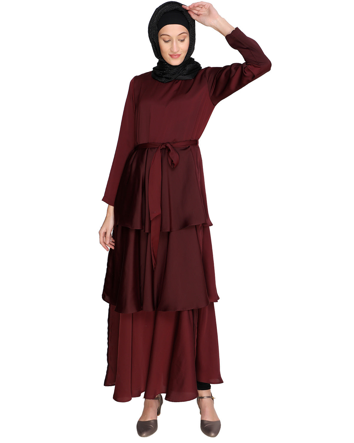 Layered Maxi Dress Wine