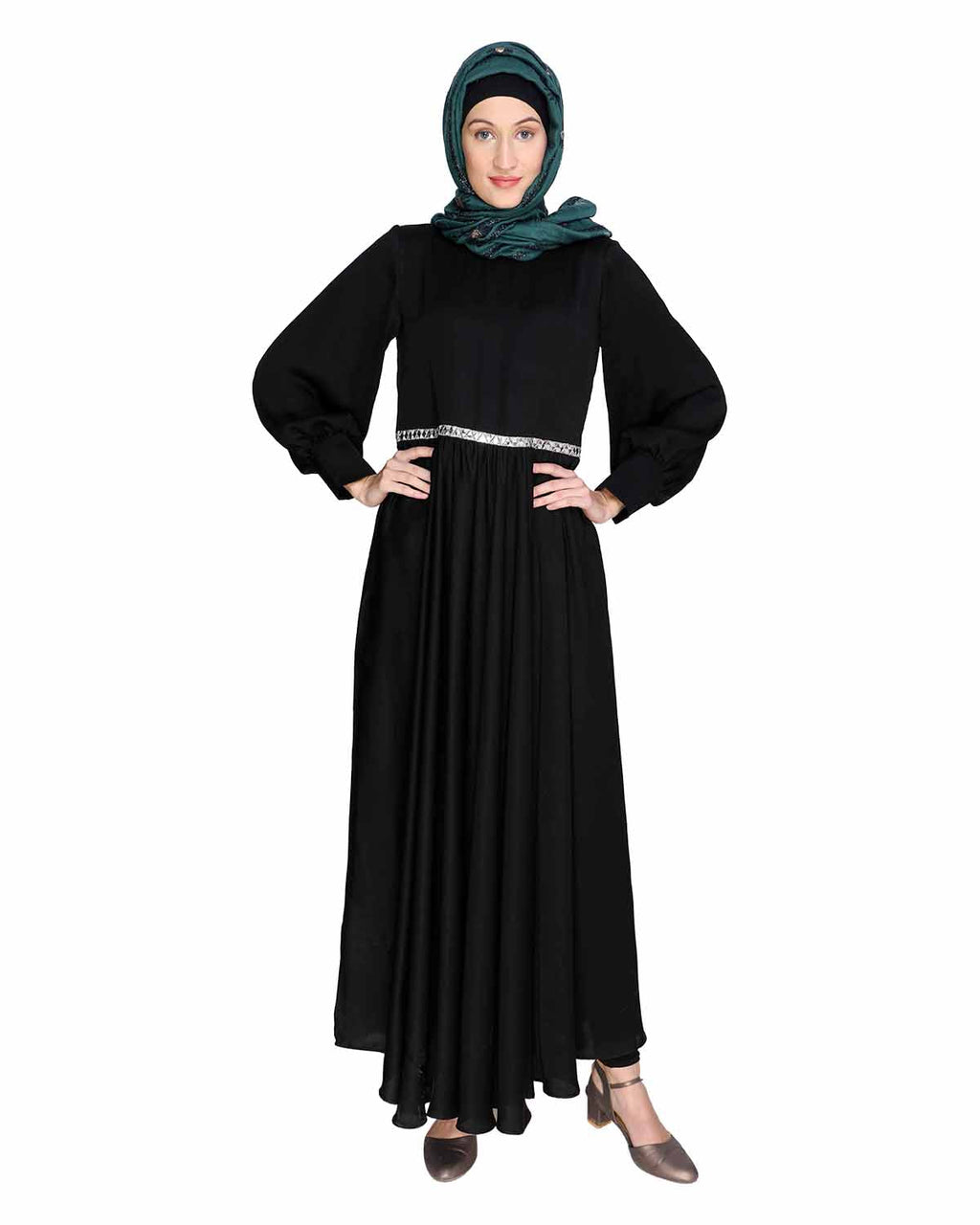 Flared Maxi Dress Black