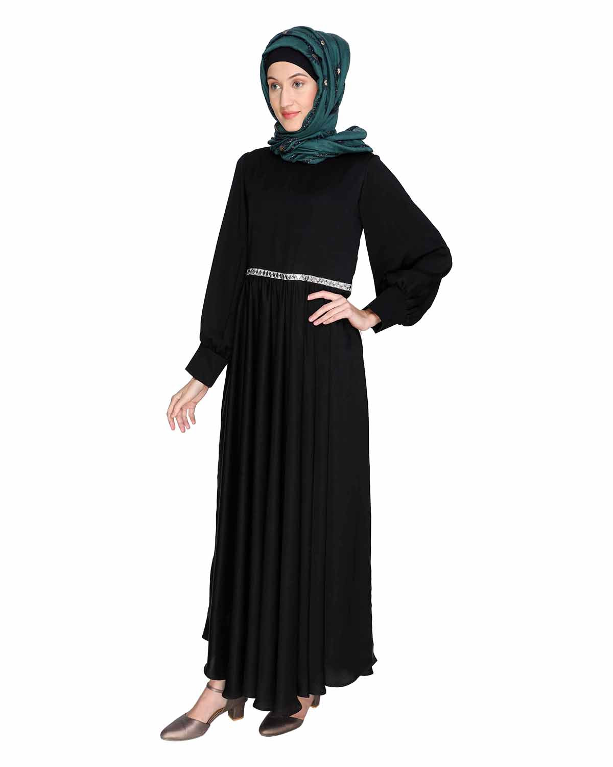 Flared Maxi Dress Black