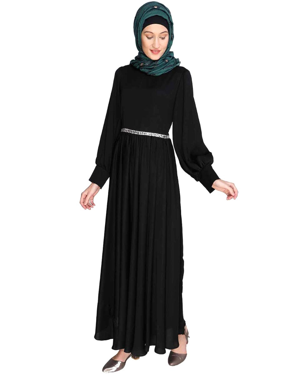 Flared Maxi Dress Black