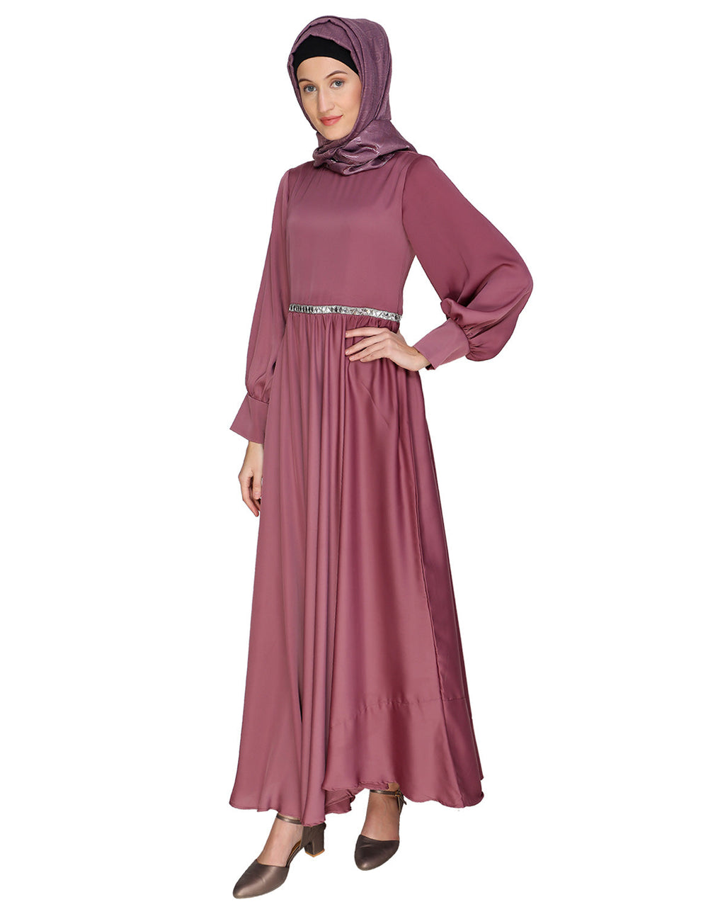 Flared Maxi Dress Onion Pink