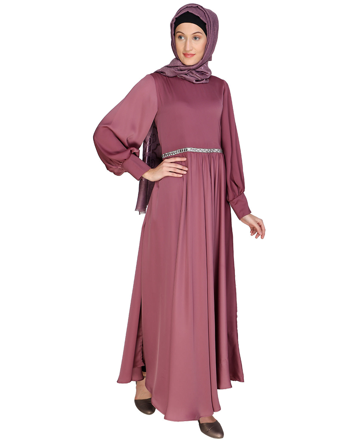 Flared Maxi Dress Onion Pink