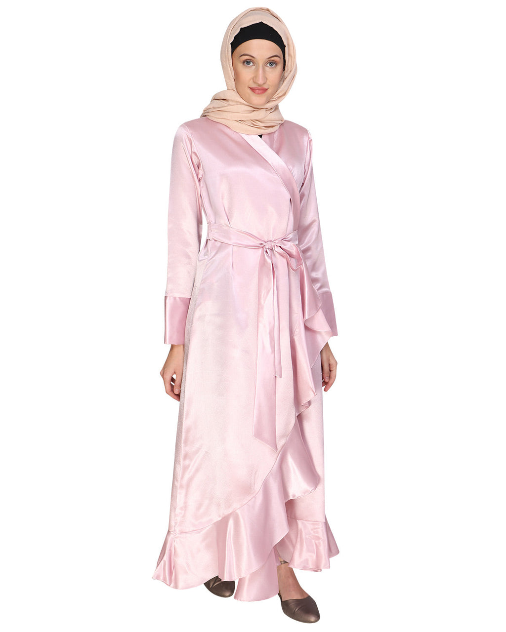 Overlap Maxi Dress Baby Pink