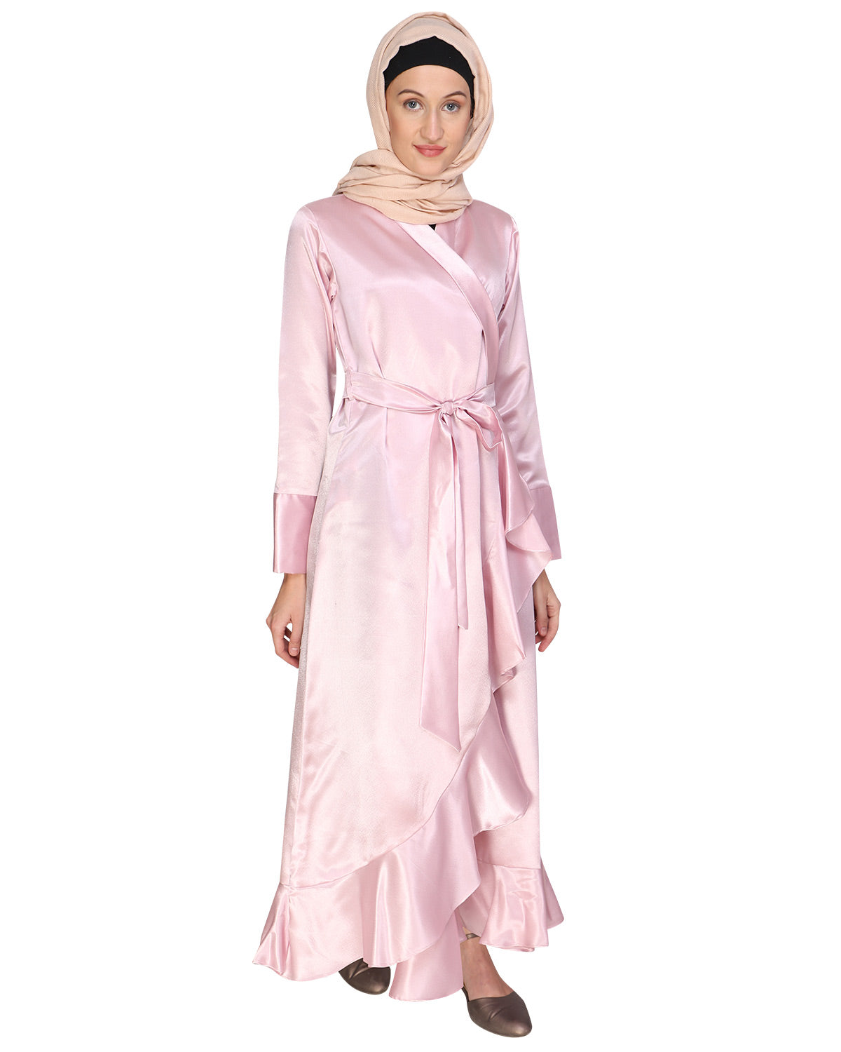 Overlap Maxi Dress Baby Pink
