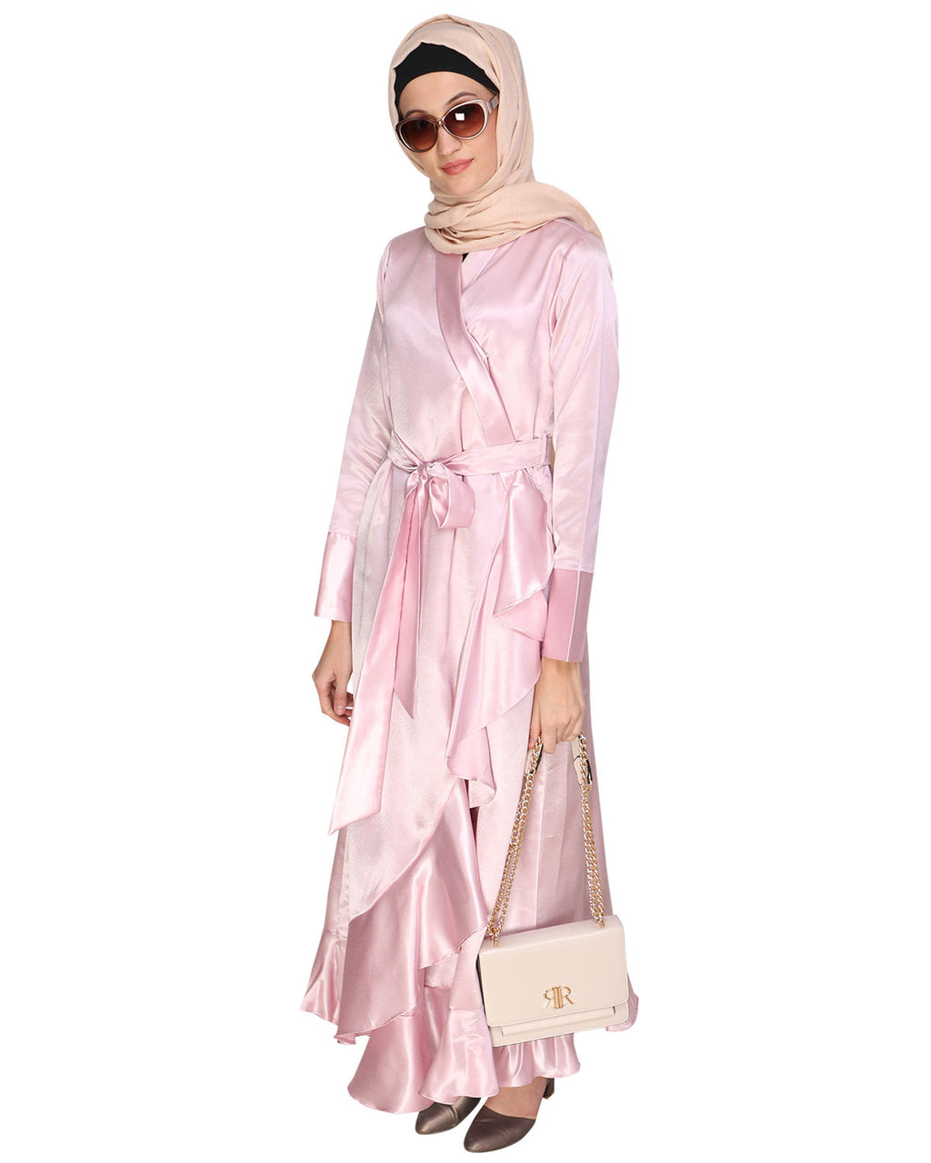 Overlap Maxi Dress Baby Pink