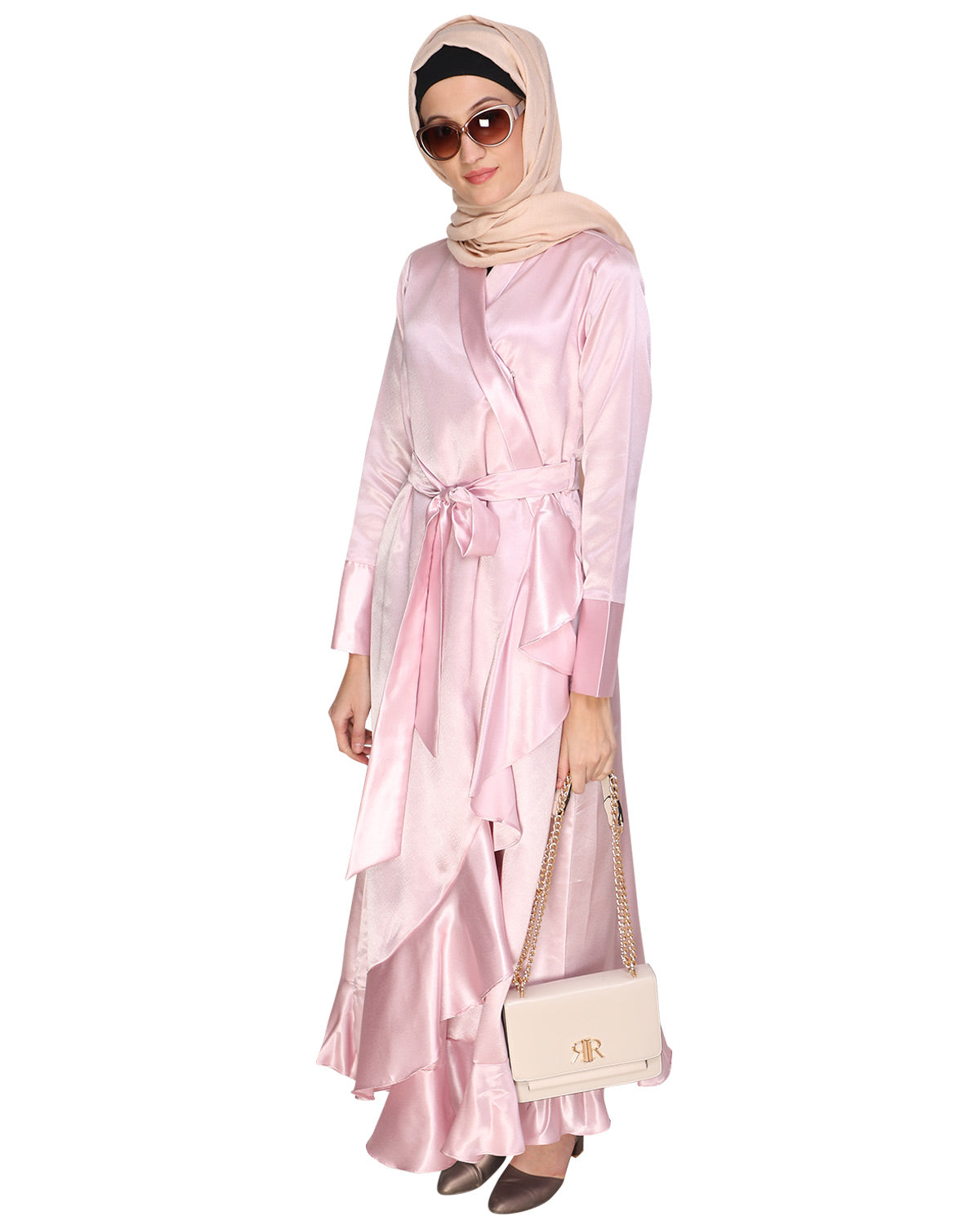 Overlap Maxi Dress Baby Pink