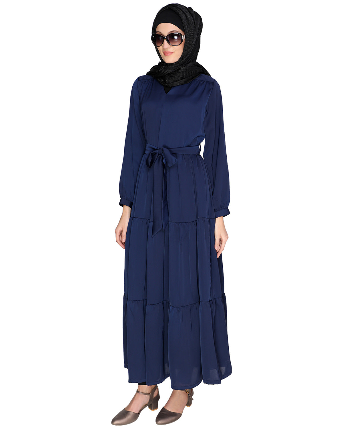 Overlap Maxi Dress Blue