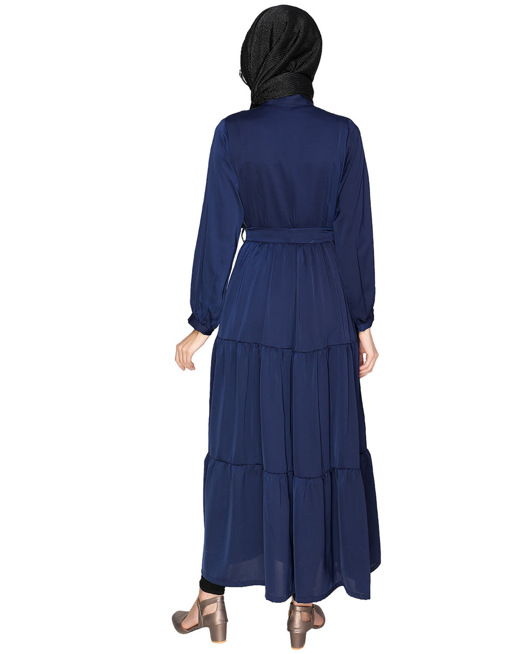 Overlap Maxi Dress Blue