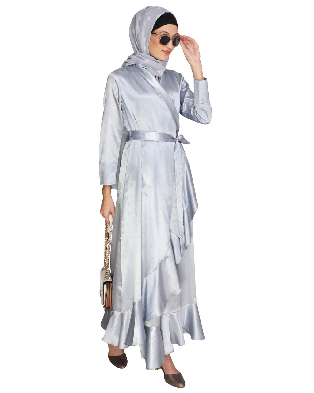Overlap Maxi Dress Grey