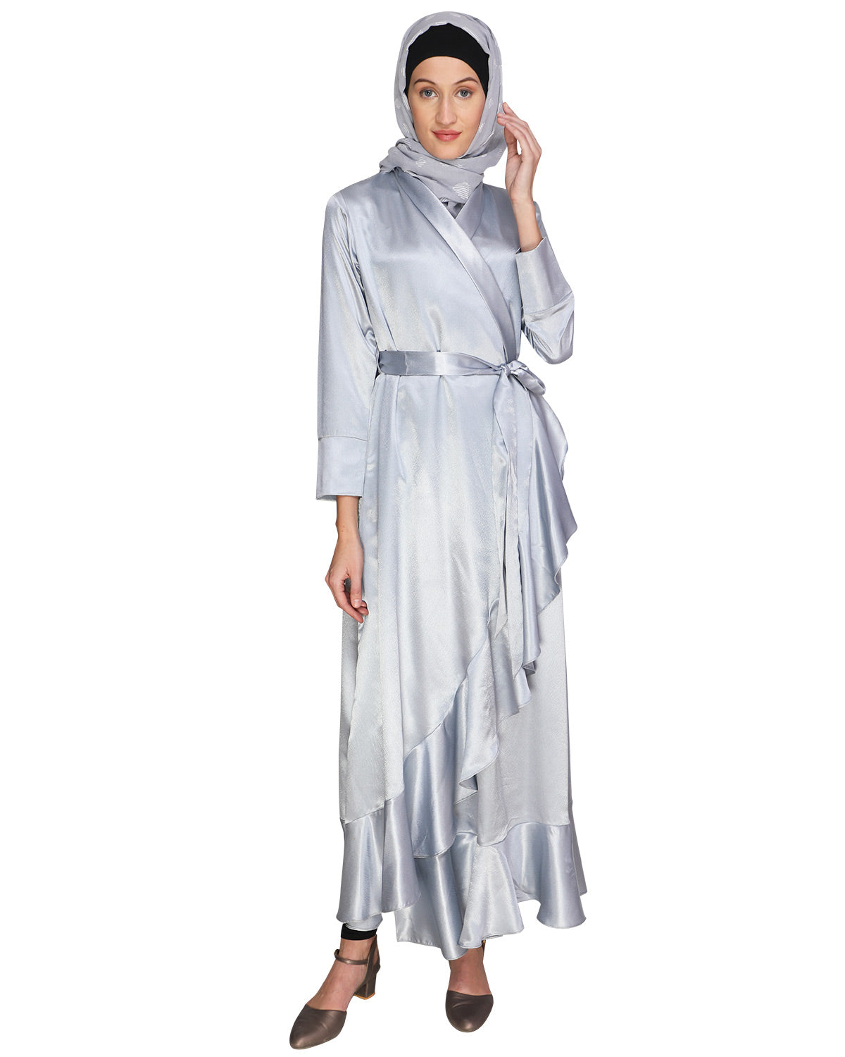 Overlap Maxi Dress Grey