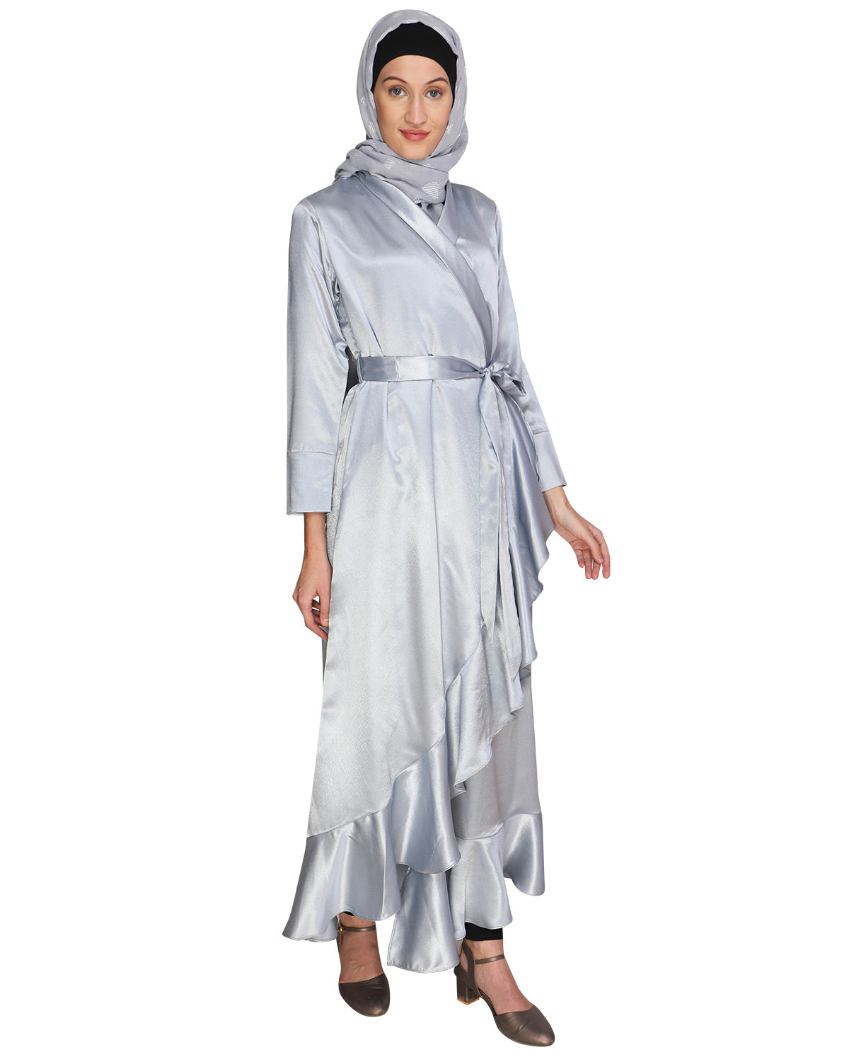 Overlap Maxi Dress Grey