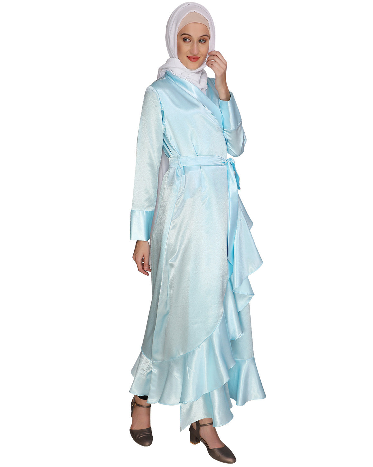 Overlap Maxi Dress Sky Blue