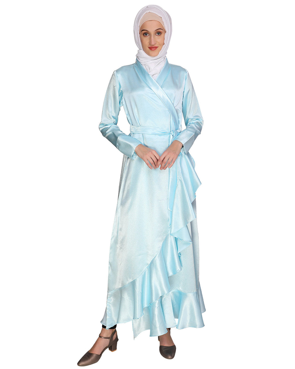 Overlap Maxi Dress Sky Blue